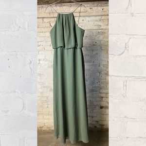 sorella vita halter evergreen chiffon bridesmaid dress [size 14]